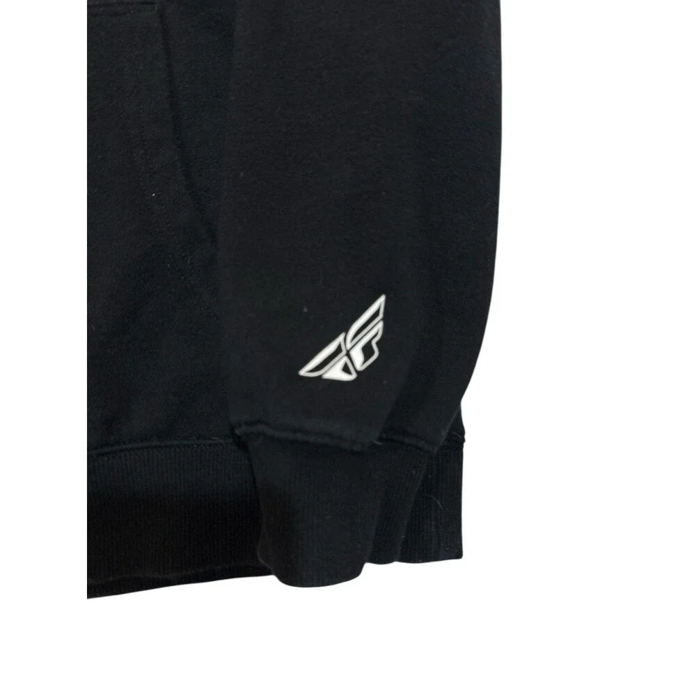Fly Racing Black Full Zip Hoodie | Men’s Small | Moto MX Logo - Streetwear